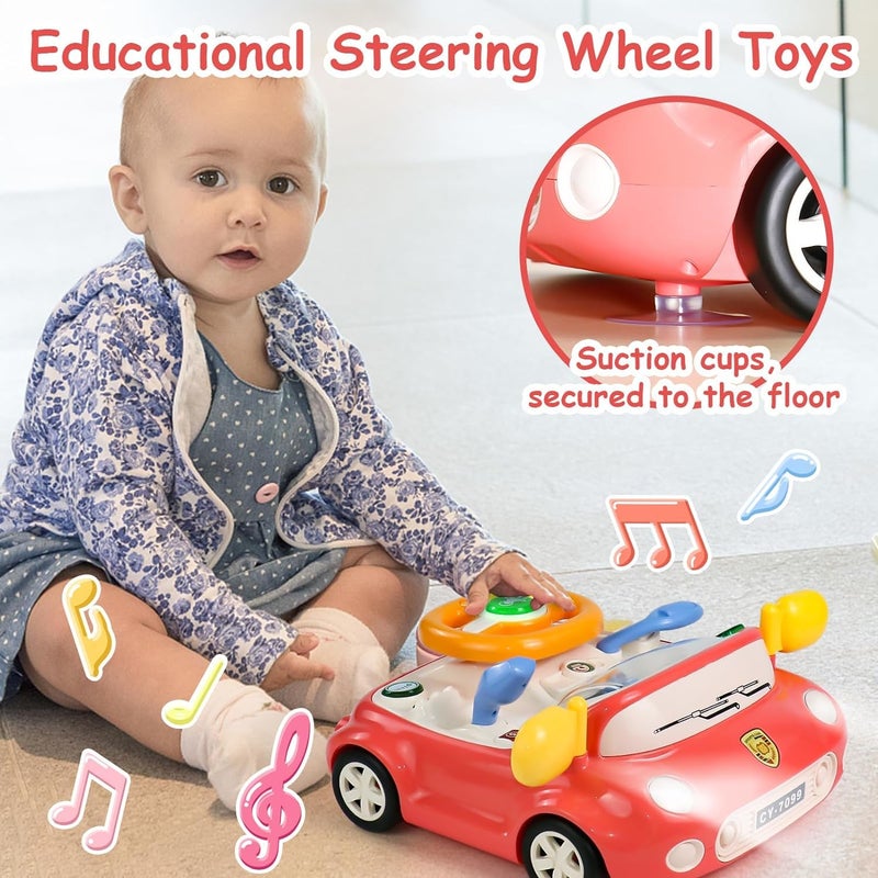 Knick Knack Steering Wheel Baby Racing Car with Realistic Sound and Light Interactive Learning Simulation Driving Toy for Children Aged 3+ - Image 4